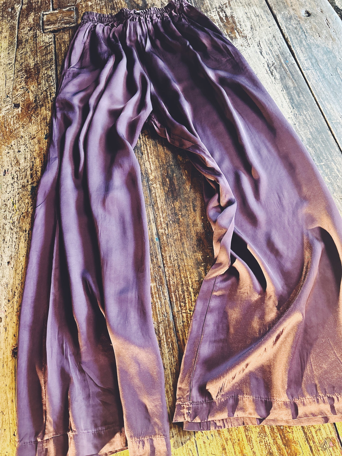 Satin Trousers - Plum