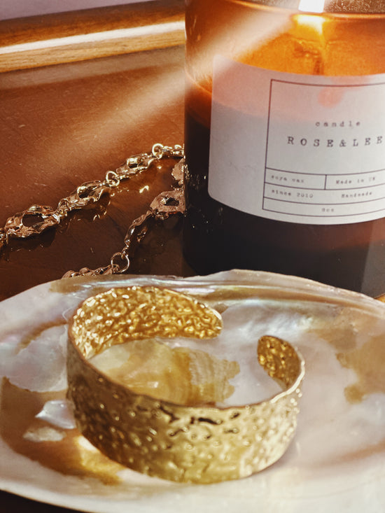 Gold statement cuff bracelet