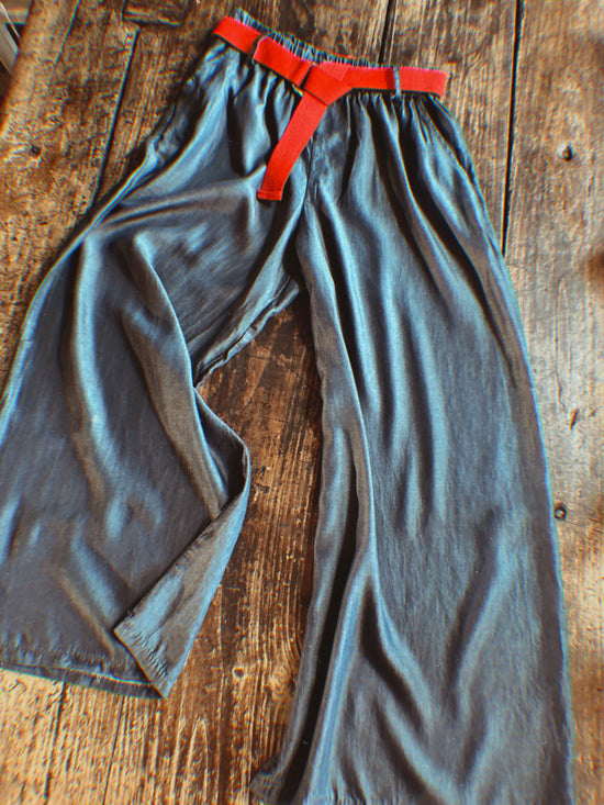 Chambray Blue Wide Leg Pants