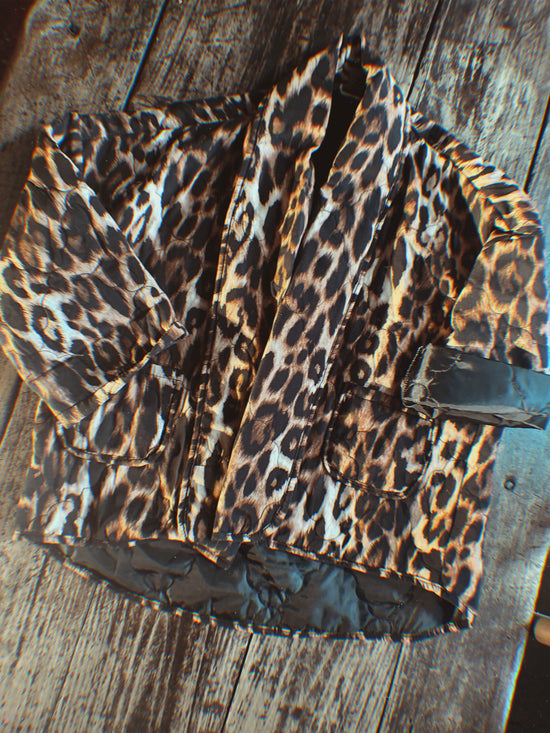 Leopard Print Padded Jacket - Warm