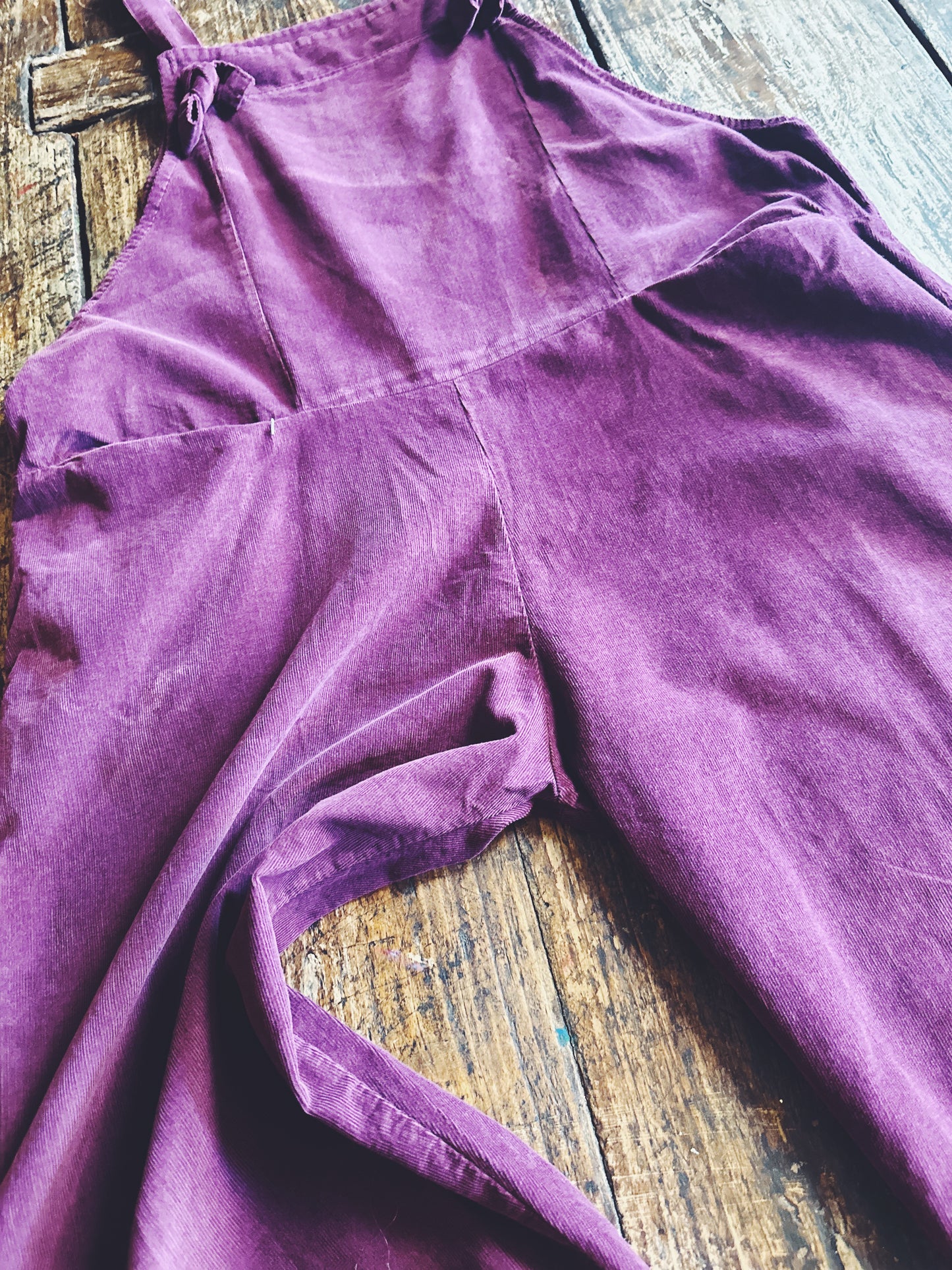 Needle Cord Dungarees. - Plum