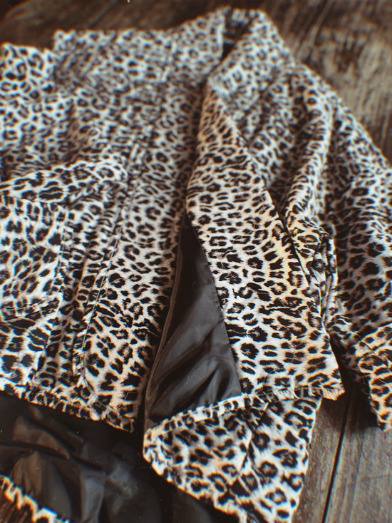 Leopard Print Padded Jacket - Neutral