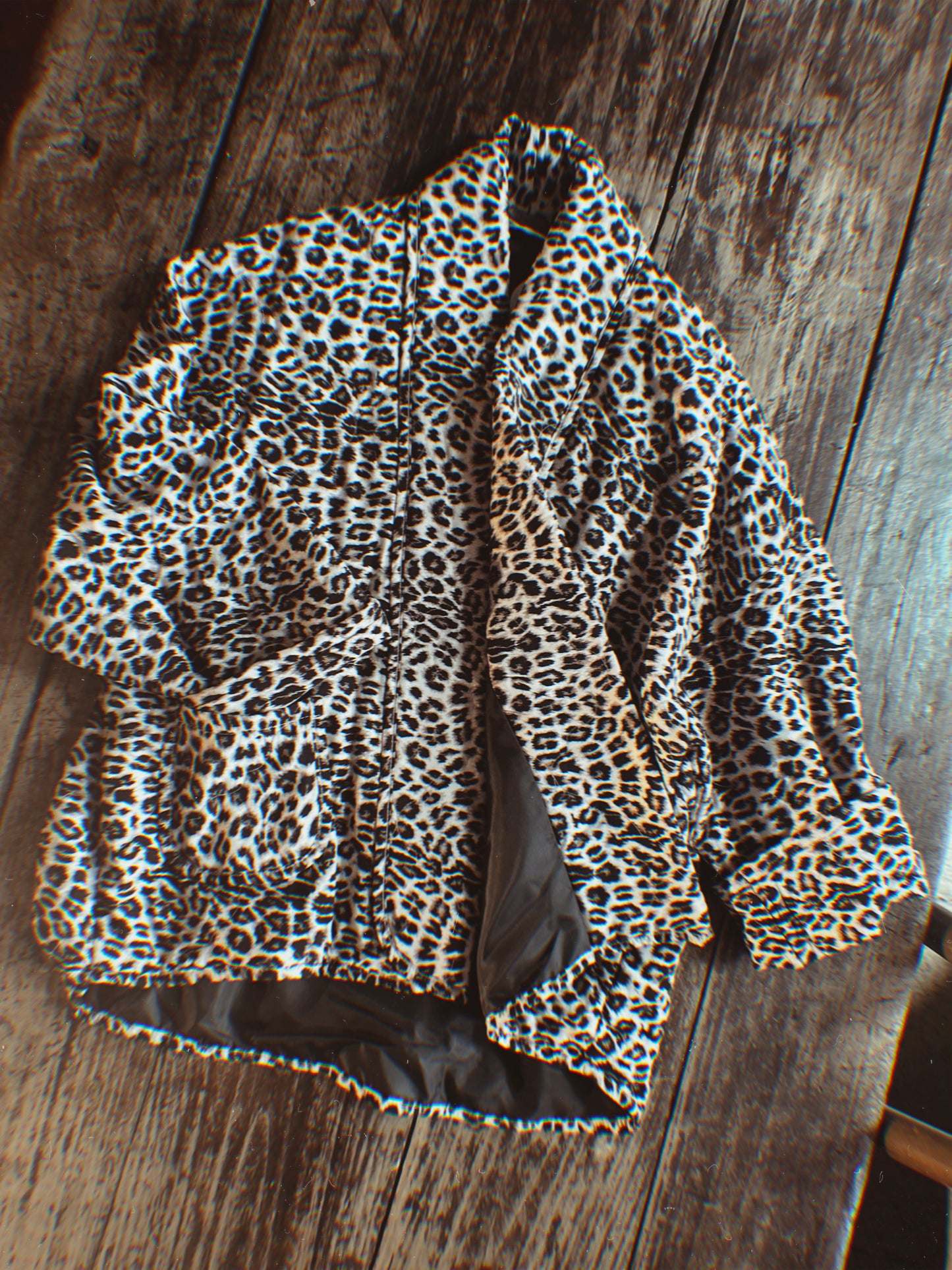 Leopard Print Padded Jacket - Neutral