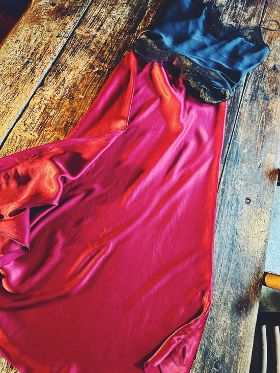 Satin Skirt - Raspberry