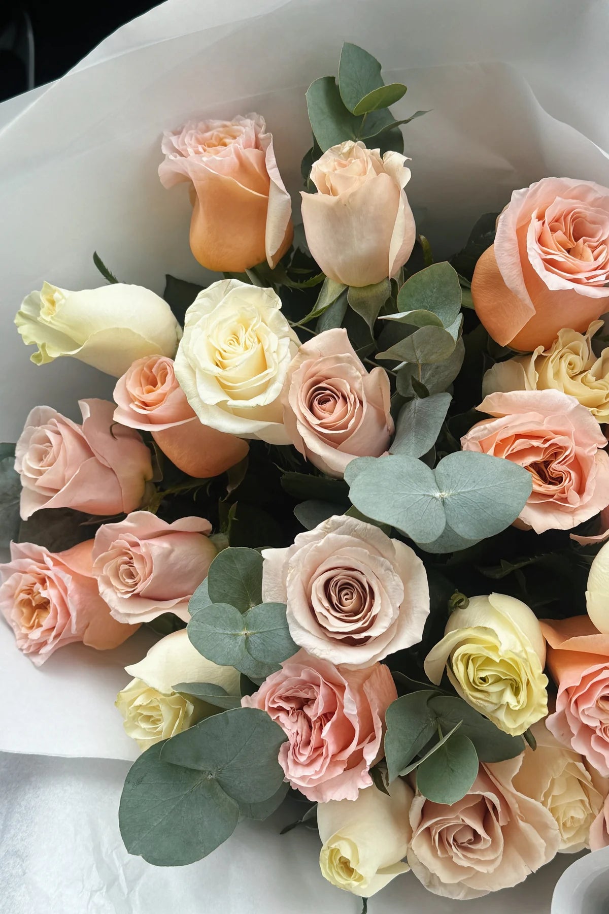 Pastel Rose & Eucalyptus Bouquet
