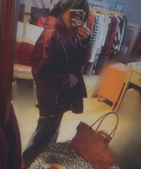 Burgundy Quilted Kimono Jacket