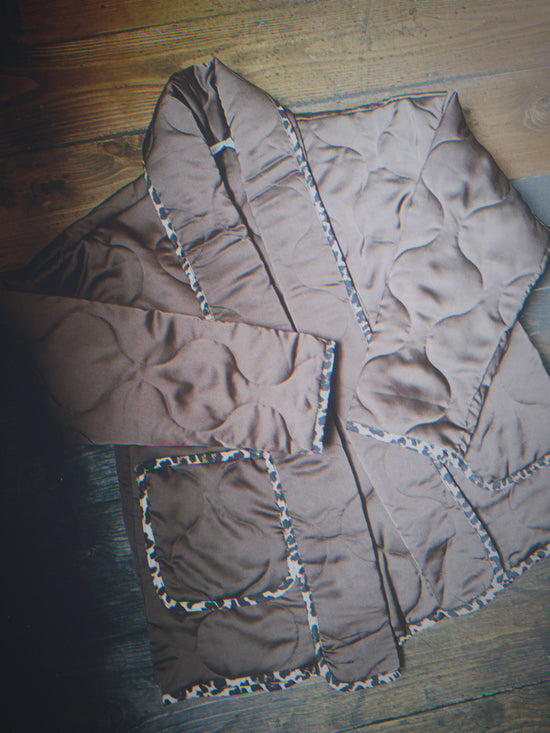 Chocolate Quilted Kimono Jacket