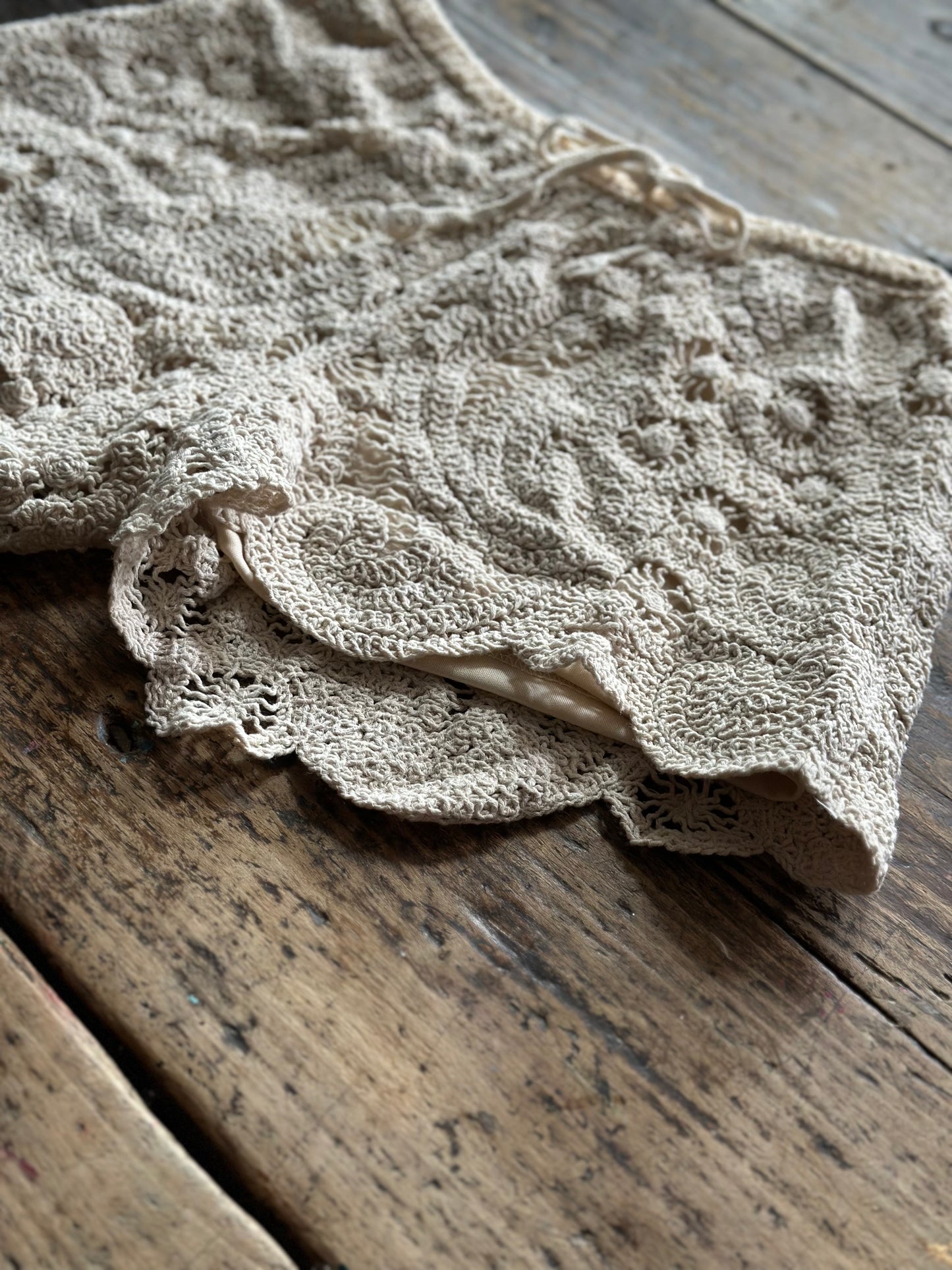 Crochet Boho Shorts - Cream