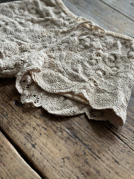 Crochet Boho Shorts - Cream