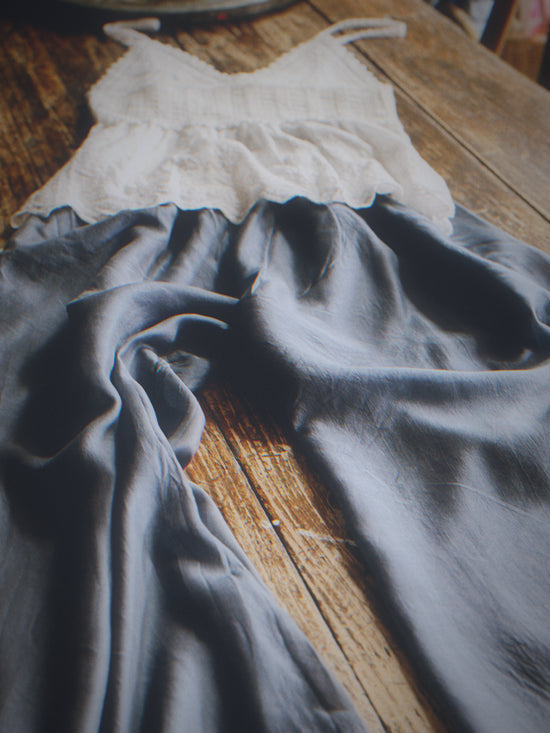 Shot Silk Palazzo Pants - Navy