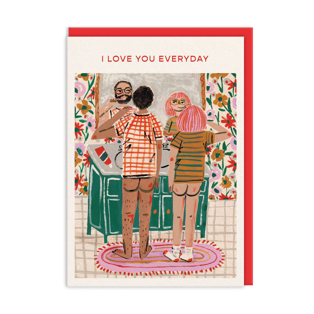 Bathroom Couple Greeting Card